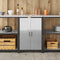 vidaXL Kitchen Storage Cabinet with Shelf Silver Galvanised steel