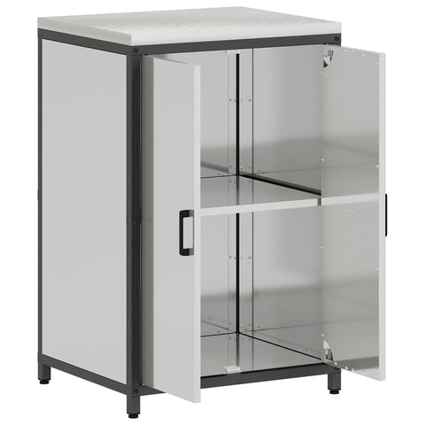 vidaXL Kitchen Storage Cabinet with Shelf Silver Galvanised steel
