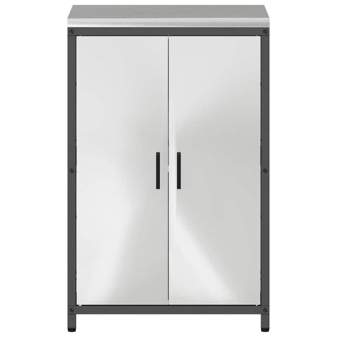 vidaXL Kitchen Storage Cabinet with Shelf Silver Galvanised steel