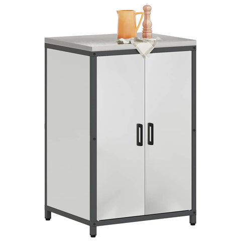 vidaXL Kitchen Storage Cabinet with Shelf Silver Galvanised steel
