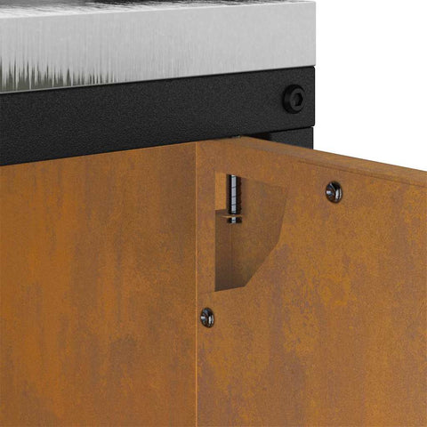 vidaXL Kitchen Storage Cabinet with Drawer Rusty Weathering steel