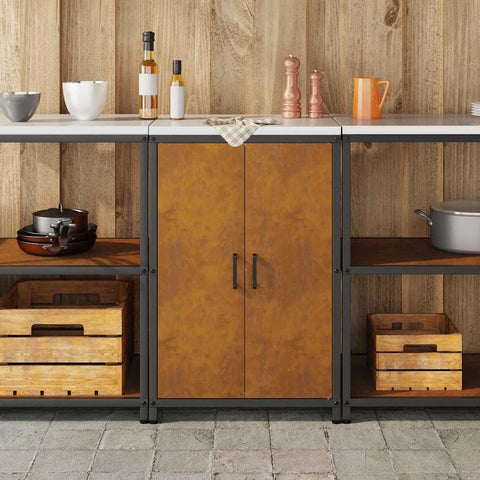 vidaXL Kitchen Storage Cabinet with Drawer Rusty Weathering steel