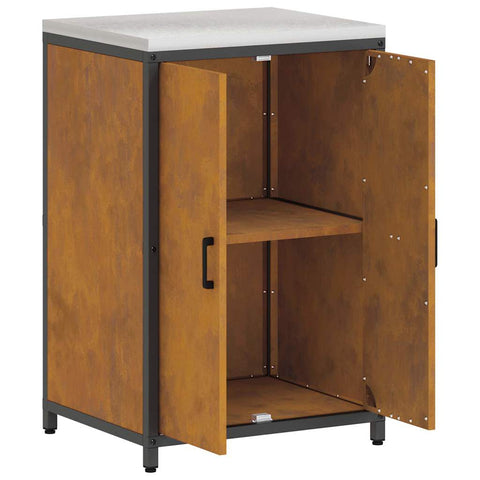 vidaXL Kitchen Storage Cabinet with Drawer Rusty Weathering steel