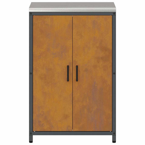 vidaXL Kitchen Storage Cabinet with Drawer Rusty Weathering steel