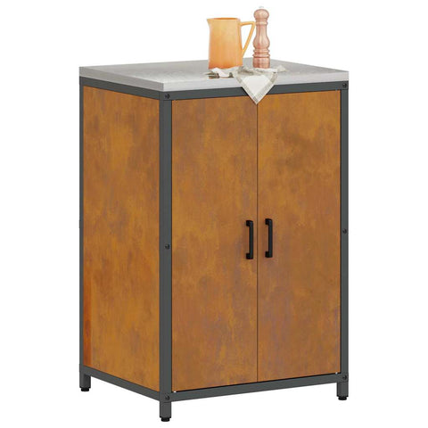 vidaXL Kitchen Storage Cabinet with Drawer Rusty Weathering steel