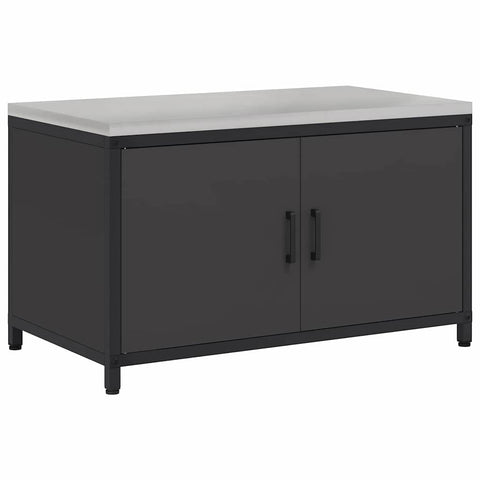 vidaXL Kitchen Storage Cabinet with Shelf with Storage Black Steel