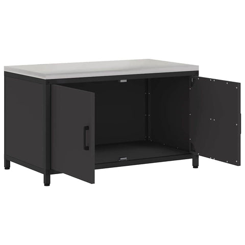 vidaXL Kitchen Storage Cabinet with Shelf with Storage Black Steel