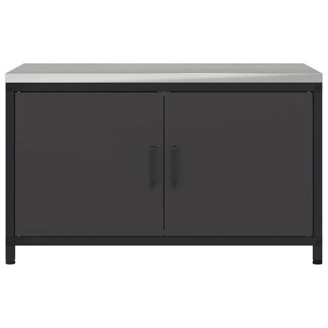 vidaXL Kitchen Storage Cabinet with Shelf with Storage Black Steel