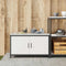 vidaXL Kitchen Storage Cabinet with Drawer with Shelf White Steel