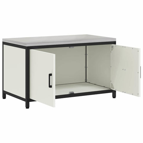 vidaXL Kitchen Storage Cabinet with Drawer with Shelf White Steel