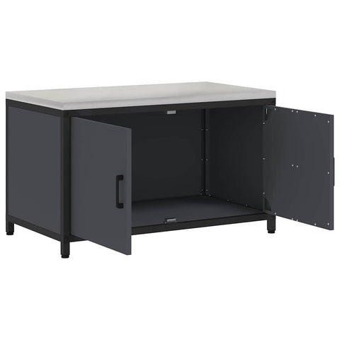 vidaXL Kitchen Storage Cabinet with Shelf with Door Anthracite Steel