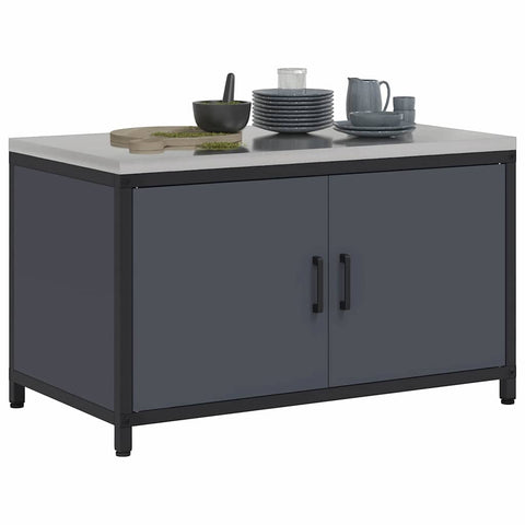 vidaXL Kitchen Storage Cabinet with Shelf with Door Anthracite Steel