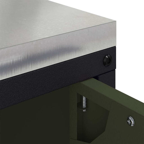 vidaXL Kitchen Storage Cabinet with Shelf with Door Olive green Steel