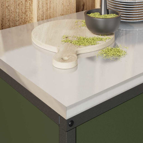 vidaXL Kitchen Storage Cabinet with Shelf with Door Olive green Steel