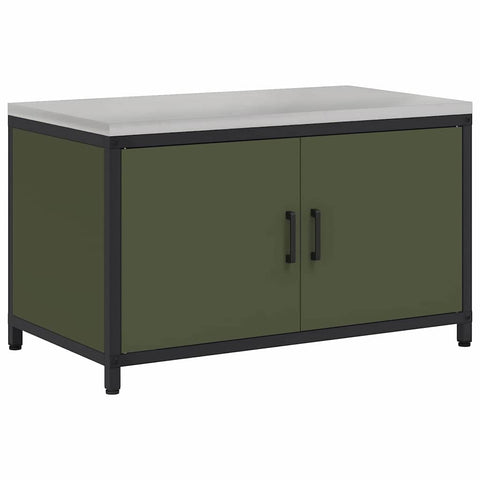 vidaXL Kitchen Storage Cabinet with Shelf with Door Olive green Steel