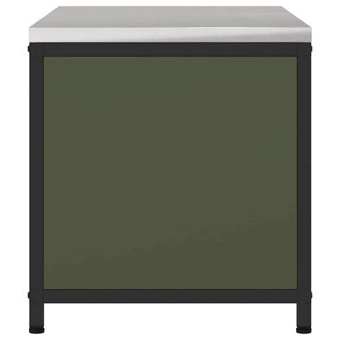 vidaXL Kitchen Storage Cabinet with Shelf with Door Olive green Steel