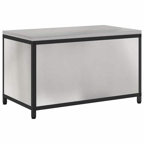 vidaXL Kitchen Storage Cabinet with Shelf Silver Stainless steel