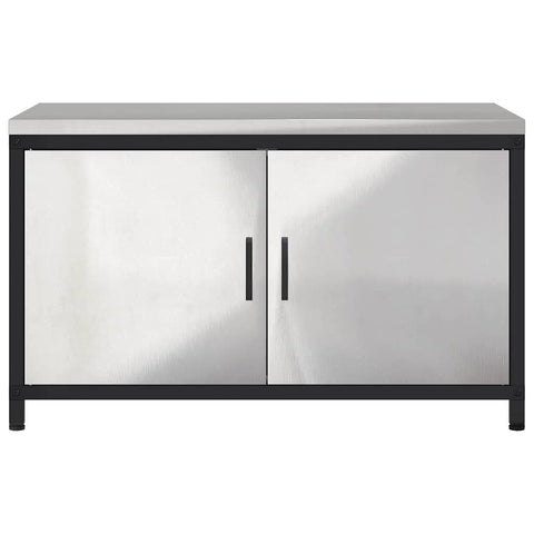 vidaXL Kitchen Storage Cabinet with Shelf Silver Stainless steel