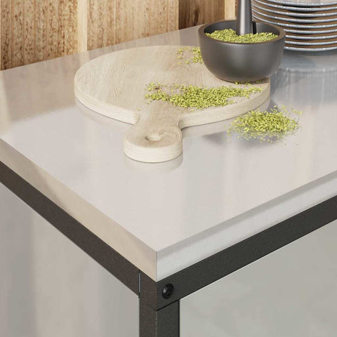 vidaXL Kitchen Storage Cabinet with Shelf Silver Galvanised steel