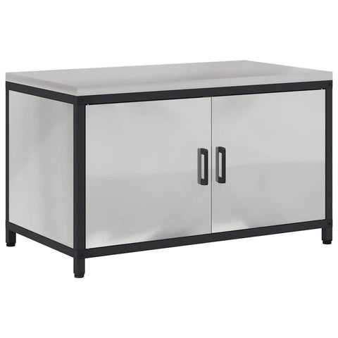 vidaXL Kitchen Storage Cabinet with Shelf Silver Galvanised steel