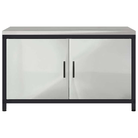 vidaXL Kitchen Storage Cabinet with Shelf Silver Galvanised steel