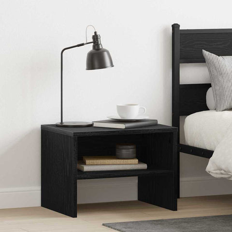 vidaXL Bedside Cabinet 2 pcs Black oak 40 x 40 x 30 cm Engineered wood