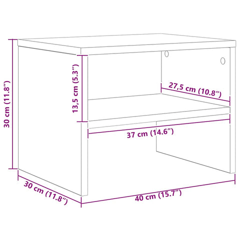 vidaXL Bedside Cabinet 2 pcs Black oak 40 x 40 x 30 cm Engineered wood