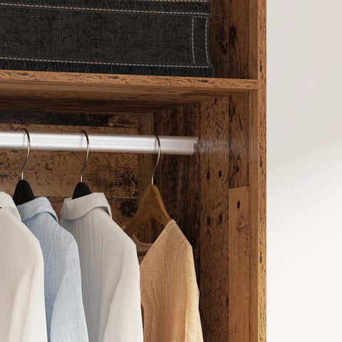 vidaXL Wardrobe with Shelf with Storage Old wood Engineered wood