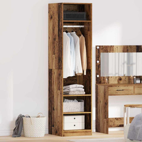 vidaXL Wardrobe with Shelf with Storage Old wood Engineered wood