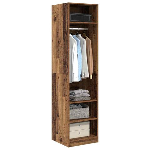 vidaXL Wardrobe with Shelf with Storage Old wood Engineered wood