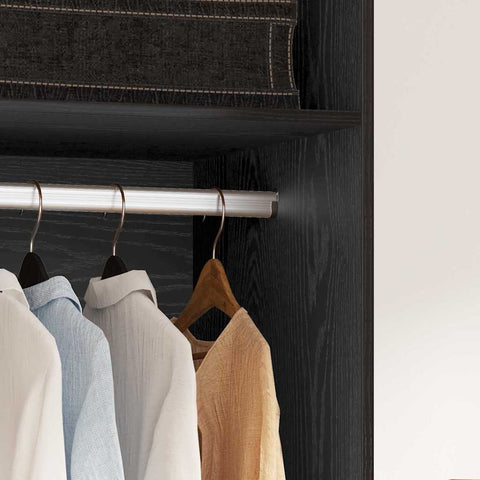 vidaXL Wardrobe with Shelf with Storage Black oak Engineered wood