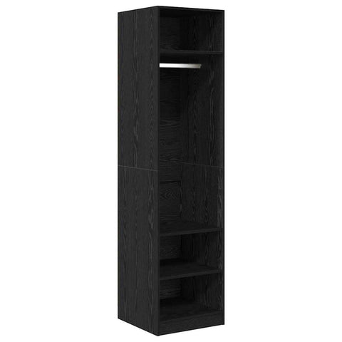 vidaXL Wardrobe with Shelf Black oak 50 x 50 x 200 cm Engineered wood