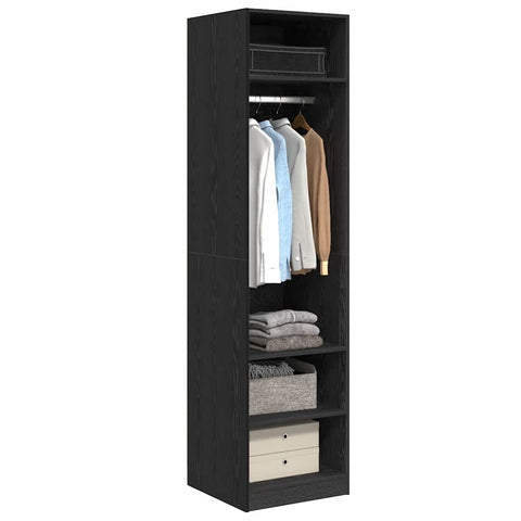 vidaXL Wardrobe with Shelf Black oak 50 x 50 x 200 cm Engineered wood