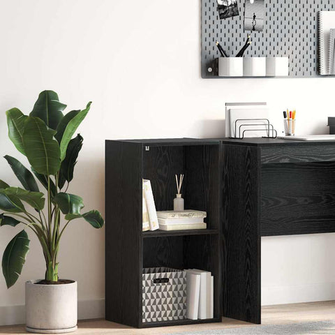 vidaXL Bookcase Black oak 40 x 30 x 77 cm Engineered wood
