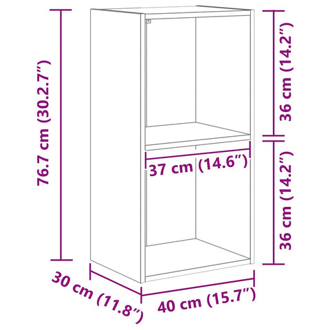 vidaXL Bookcase Black oak 40 x 30 x 77 cm Engineered wood