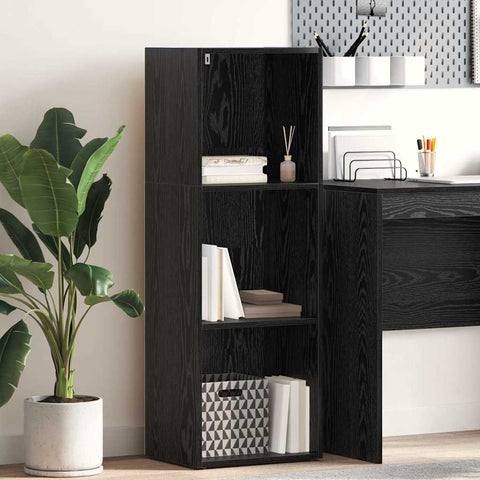 vidaXL Bookcase Black oak 40 x 30 x 114 cm Engineered wood
