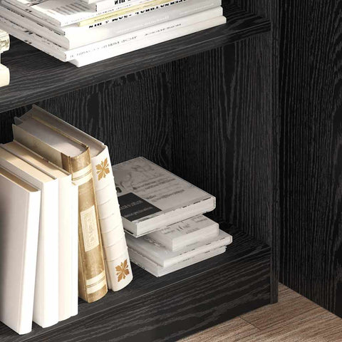 vidaXL Bookcase Black oak 80 x 24 x 109 cm Engineered wood