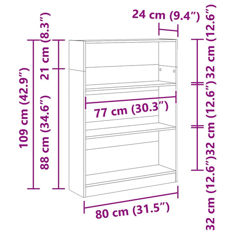 vidaXL Bookcase Black oak Particle board