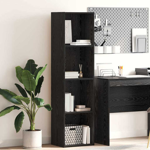vidaXL Bookcase Black oak 40 x 30 x 152 cm Engineered wood