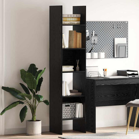 vidaXL Book Cabinet Black oak 40 x 35 x 180 cm Engineered Wood