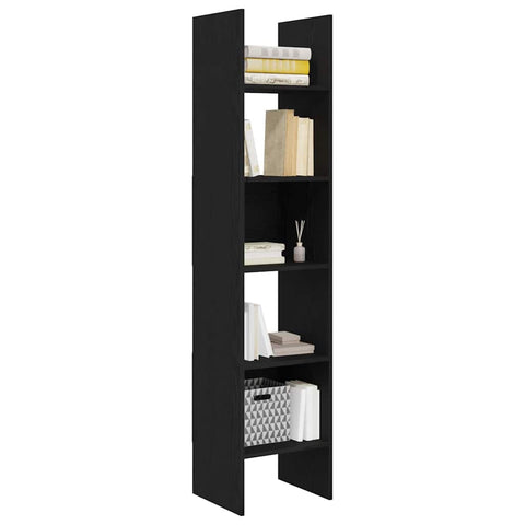 vidaXL Book Cabinet Black oak 40 x 35 x 180 cm Engineered Wood