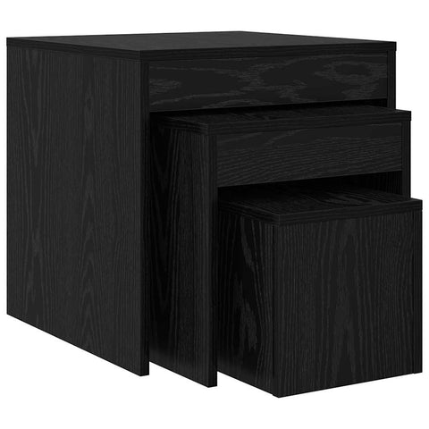 vidaXL Coffee Tables 3 pcs Black oak 45 x 45 x 45 cm Engineered wood