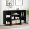 vidaXL Sideboard with Shelf Black oak 120 x 30 x 75 cm Engineered wood