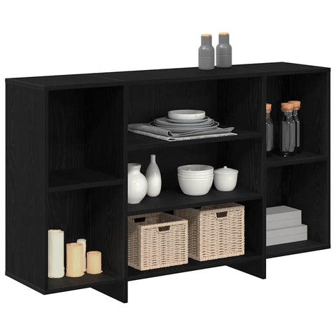 vidaXL Sideboard with Shelf Black oak 120 x 30 x 75 cm Engineered wood