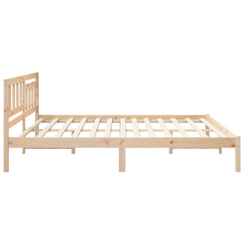 vidaXL Bed Frame with Headboard Brown 200 x 200 cm Solid pine wood