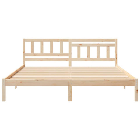vidaXL Bed Frame with Headboard Brown 180 x 200 cm Solid pine wood