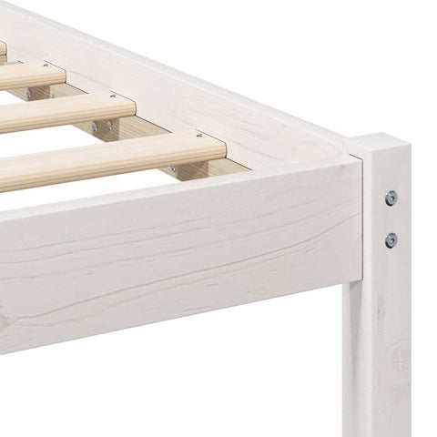 vidaXL Bed Frame with Headboard White 160 x 200 cm Solid pine wood