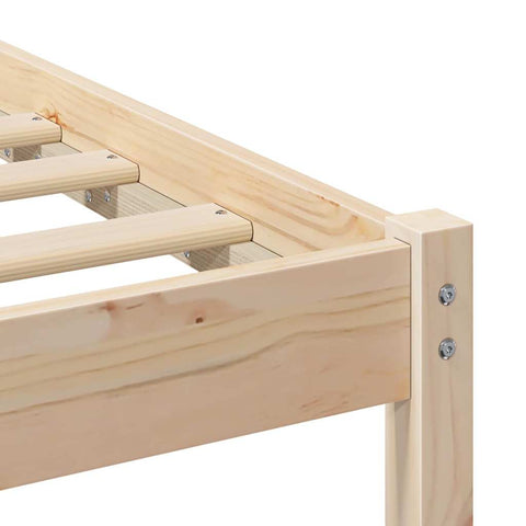 vidaXL Bed Frame with Headboard Brown 120 x 200 cm Solid pine wood