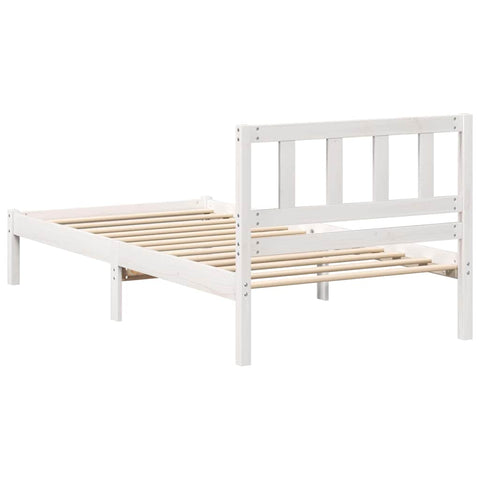 vidaXL Bed Frame with Headboard Brown 100 x 200 cm Solid pine wood
