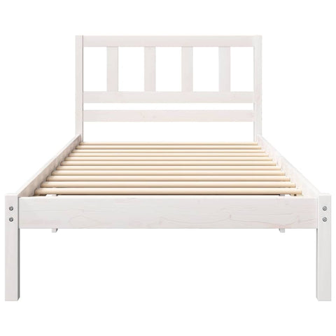 vidaXL Bed Frame with Headboard Brown 100 x 200 cm Solid pine wood